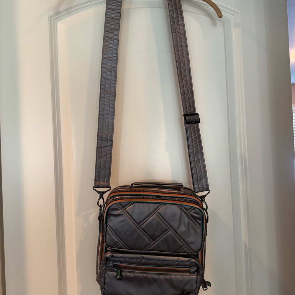 Lug- Crossbody with top handle. Like new! Gun metal metallic - Picture 2 of 5